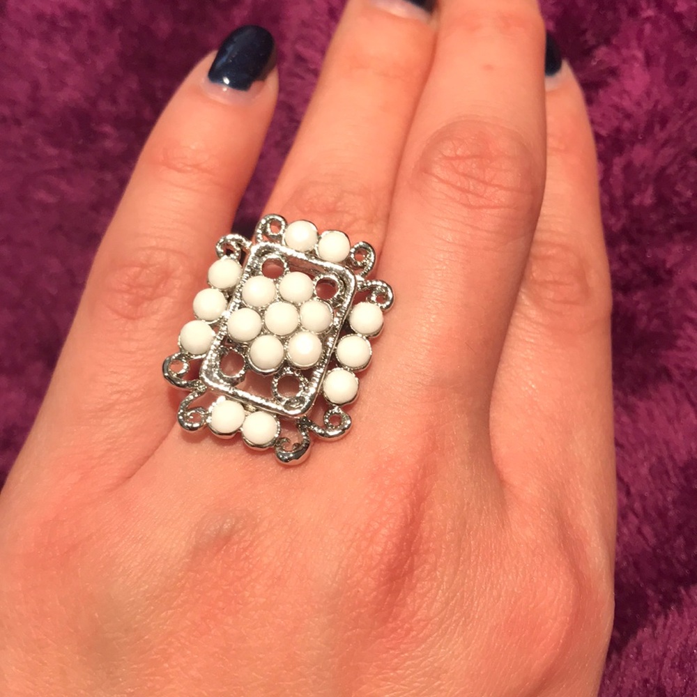 White stone ring